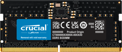 Оперативная память Crucial SODIMM DDR5-4800 16384MB PC5-38400 (CT16G48C40S5)
