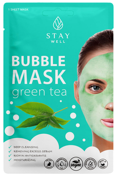 Maska do twarzy Stay Well Deep Cleansing Bubble Mask głęboko oczyszczająca bąbelkowa Green Tea 20 g (4745090048469)