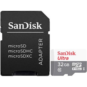 Карта памяти microSD 32Gb SanDisk Ultra Light Class 10 UHS-I U1 + SD адаптер (SDSQUNR-032G-GN3MA)