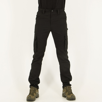 Брюки мужские Карго повседневные с карманами, ткань канвас, цвет черный, 50