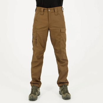 Штани чоловічі з кишенями та утяжками під коліном, демісезонні, колір койот, 58