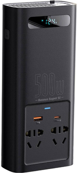 Inwerter samochodowy Baseus Super Si Inverter 500 W 220 B CN / EU Black (CGNB000101)