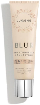 Тональна основа Lumene Blur 16h Longwear Foundation SPF15 розгладжувальна 1.5 Fair Beige 30 мл (6412600834642)
