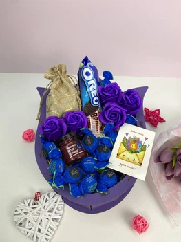 Подарок "Flower moment" для любимой, девушки, подруги, женщины, жены, на день святого Валентина, на 14 февраля, на праздник, день рождения (8-0584)