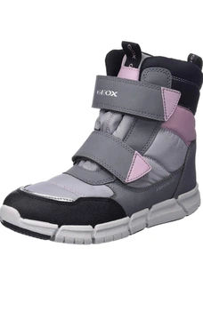 Детские зимние сапоги дутики Geox Flexyper 35 р серый/чёрный/розовый