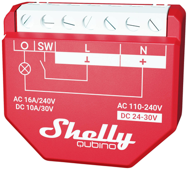 Розумний перемикач Shelly "Qubino Wave 1PM" одноканальний 16 А облік електроенергії (3800235269022)