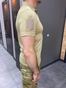 Поло тактичне Vogel, колір Койот, розмір M, з липучками для шевронів на рукавах, тактична футболка