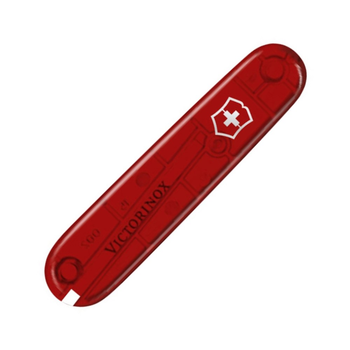 Накладка рукоятки Victorinox VxC3600.T3 передняя з лого, пластиковая полупрозрачная, 91 мм красная