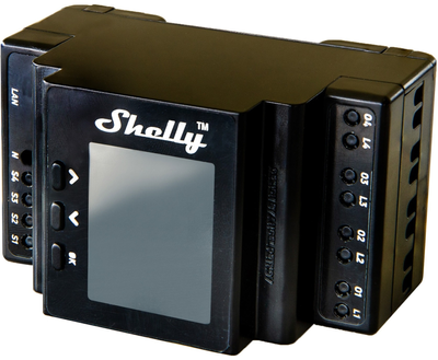 Розумний перемикач Shelly "Pro 4PM" LAN Wi-Fi та BT четирьохканальний 40 A облік електроенергії (3800235268049)