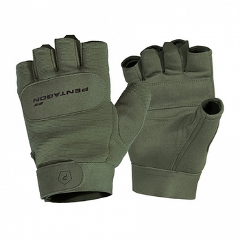 Рукавиці тактичні безпалі Pentagon Duty Mechanic 1/2 Gloves Olive Green S