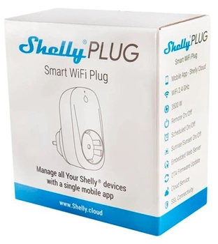 Розумна розетка Wi-Fi Shelly "Plug" з функцією вимірювання 16 А (3809511201879)