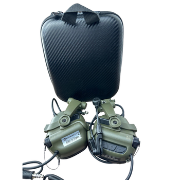 Активні захисні навушники Earmor M32X MARK4 Dual (FG) Olive Mil-Std