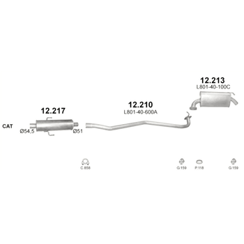 Резонатор ремонтный Mazda 6 1.8i/2.0i/2.3i-16V 02-07 Pomostrow (12.217) (852217)