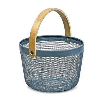 Кошик-переносний металевий з ручками Stenson R92044 25.5см blue