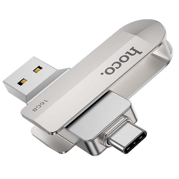 Флеш пам'ять HOCO UD10 2в1 USB3.0 Type C 16GB поворотний корпус накопичувач інформациї Сталевий