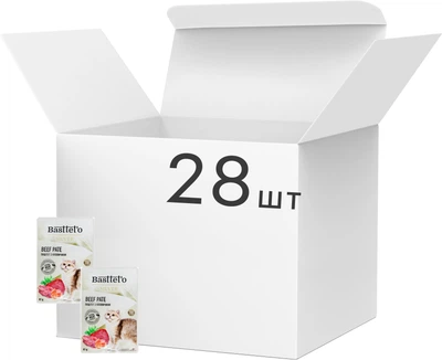 Упаковка вологого корму для котів Basttet`o Silver паштет із яловичини 85 г х 28 шт (4820185493192)
