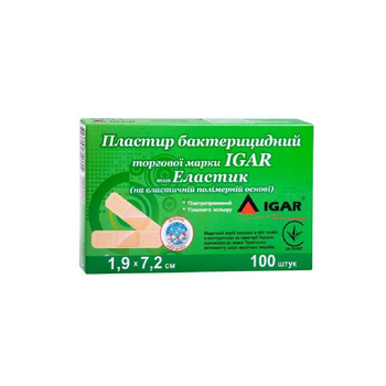 Пластир бактерицидний медичний Igar полімерна основа 1,9х7,2 см (4820017606615) (0095721)