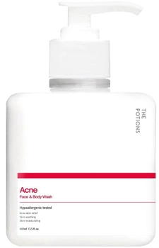 Гель The Potions Acne Face & Body Wash для обличчя і тіла проти акне очищувальний 400 мл (8809808420629)