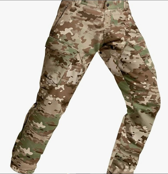 Зимние мужские штаны флисовые водонепроницаемые тактические военные камуфляж ВСУ мультикам CQR Soft Shell , 7884565488-XL-36/34