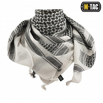 Арабська шарф хустка арафатка зсу, тактичний чоловічий Шемаг куфію для захисту обличчя M-Tac White/Black, 40902036