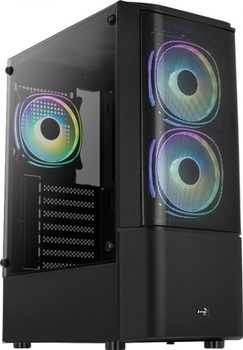 Корпус Aerocool Quantum Mesh Black Mid Tower FRGB side panel