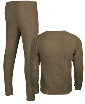 Термобелье мужское Mil-Tec Флисовое утепленное XL Олива M-T 100% полиэстер комплект брюки кофта с длинными рукавами защита от холода повседневный
