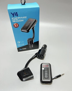 ФМ Модулятор на гибкой ножке Y4 - автомобильная зарядка 2 USB по 2,1А 12-24v c Bluetooth (Y4) трансмиттер FM