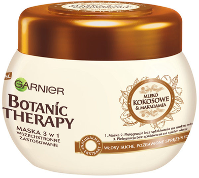 Maska Garnier Botanic Therapy Mleko kokosowe&Makadamia do włosów suchych i pozbawionych sprężystości 300 ml (3600542194075)