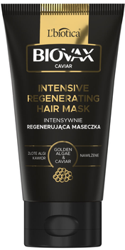 Маска для волосся Biovax Glamour Caviar із золотими водоростями та ікрою інтенсивно відновлююча 150 мл (5902596711962)