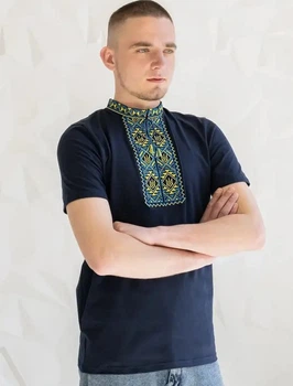 Футболка вишиванка 3XL синя (ЧФ-21)
