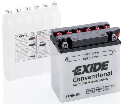Акумулятор 9Ah-12v Exide (12N9-3B) (135х75х139) R, EN85(12N93B) вир-во EXIDE