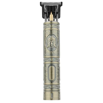 Триммер машинка аккумуляторная для бритья и стрижки бороды и волос Vintage T9 Buddha 392 Бронзовый