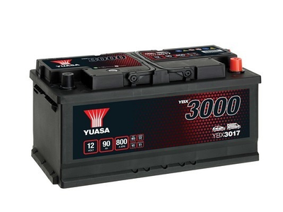 Аккумулятор YUASA 12V 90Ah/800A YBX3000 SMF (R+ standard) 353x175x175 B13 (стартовый)(YBX3017) пр-во YUASA