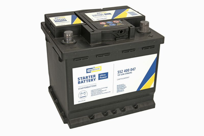 Аккумулятор 12В 52Ач/470A ULTRA POWER (P+ стандартные клеммы) 207x175x190 B13 - флянец 10.5 мм (пуск)(CART552400047) пр-во CARTECHNIC