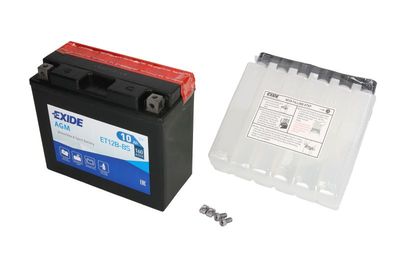 Мото акумулятор сухозаряджений AGM 10Ah 160A 150x70x130мм(ET12BBS) вир-во EXIDE