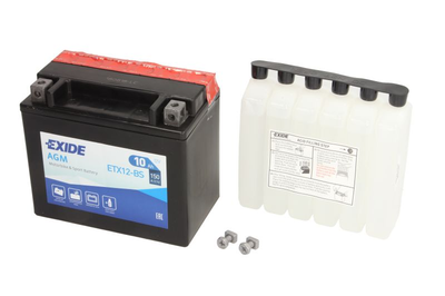 Мото акумулятор сухозаряджений AGM 10Ah 150A 150x87x130мм(ETX12BS) вир-во EXIDE