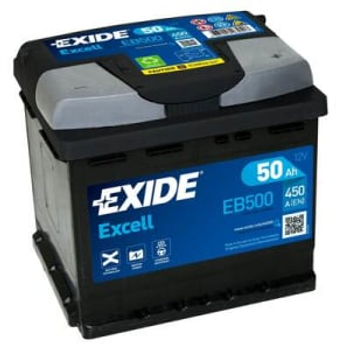 Аккумуляторная батарея 50Ah/450A (207x175x190/+R/B13) Excell(EB500) пр-во EXIDE