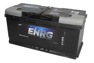 Аккумулятор ENRG 12В 105Ач/910A START STOP AGM (P+ стандартные клеммы) 393x175x190 B13 - флянец 10.5 мм (пуск/agm)(ENRG605901091) пр-во ENRG