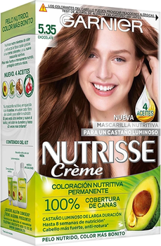 Farba kremowa do włosów z utleniaczem Garnier Nutrisse Crème Nourishing Color 5.35 Chocolate 180 ml (3600541448278)