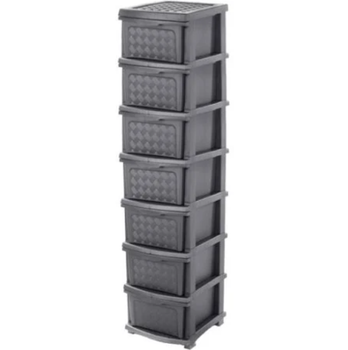 Комод пластиковый R-plastic Украина 7 ярусов серый 34*39*171(6-46-10405)