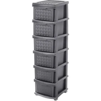 Комод пластиковый R-plastic Украина 6 ярусов Серый 34*39*129(6-46-10406)
