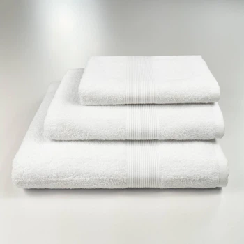 Набор махровых полотенец c Бордюром 3шт GM Textile 40х70см, 50х90см, 70х140см 400г/м2 (Белый)