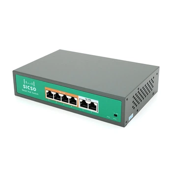 Коммутатор POE SICSO 48V 4 порта POE 100 Мбит 2 порта Ethernet 250