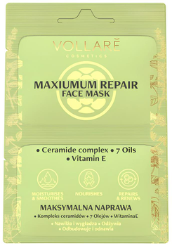 Maska do twarzy Vollare Cosmetics Maximum Repair Mask 2 x 5 ml (5902026644754)