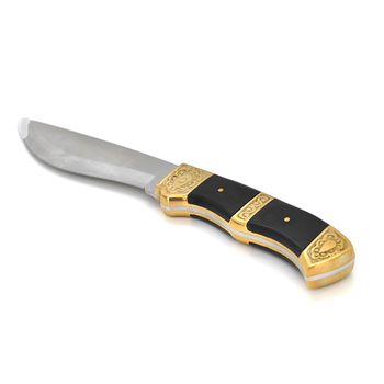 Нож для кемпинга SC-8114, Steel + black wood, Чехол