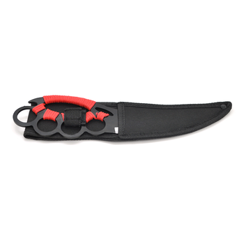 Нож для кемпинга SC-8115, Black-Red, Чехол