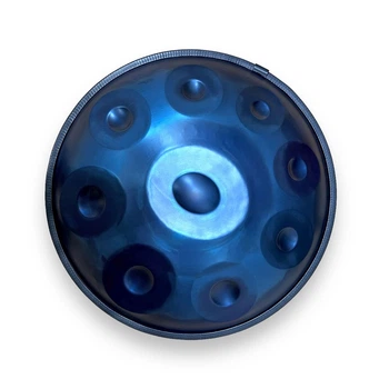 Handpan, Ханг, hang drum музыкальный инструмент с чехлом на 9 нот, диаметр 56 см. - Синий