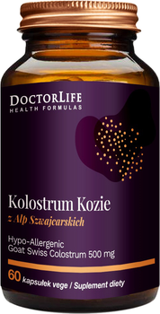 Харчова добавка Doctor Life Молозиво Козі 500 мг 60 капсул (5905692385099)