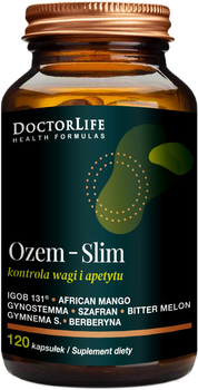 Харчова добавка Doctor Life Ozem-Slim підтримує вагу та знижує апетит 120 капсул (5903317644989)