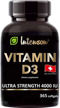 Харчова добавка Intenson Vitamin D3 4000 МО 365 капсул (5902150288497)